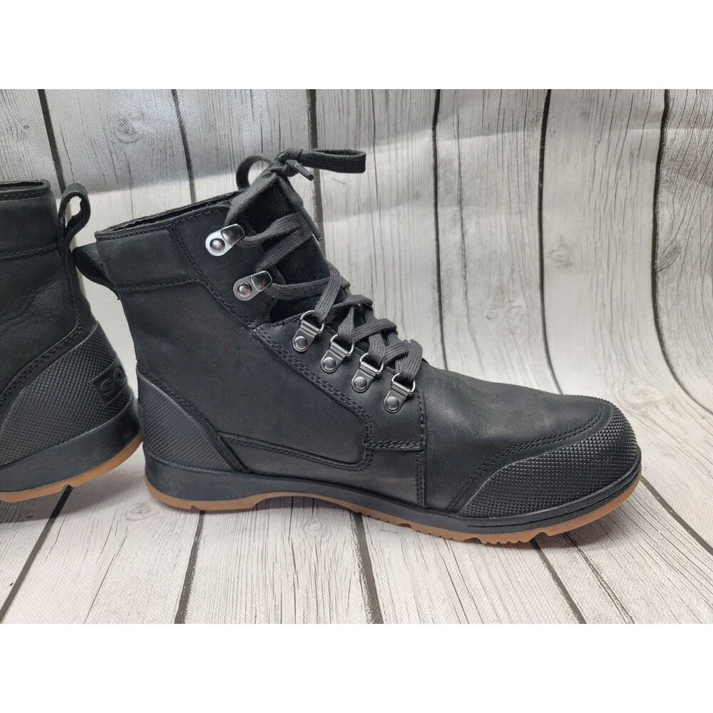 SOREL Ankeny II Mid Insulated Waterproof Boots Men's 9.5 US Black Leather OutDry